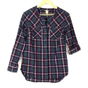 Duluth Flannel Shirt Long Sleeve Plaid Button Front size XS